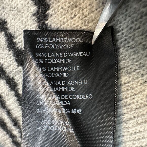 MAEVE Anthropologie Zebra Knit Oversized Coat Cardigan XS Lambswool Blend - Picture 10 of 11